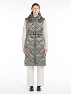Water-repellent midi gilet