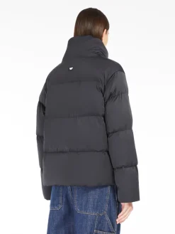 Water-repellent satin down jacket
