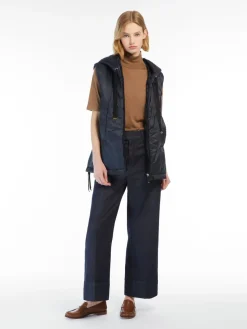 Water-repellent technical canvas gilet