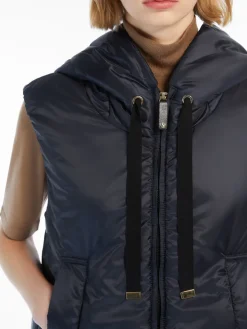 Water-repellent technical canvas gilet