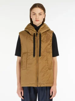 Water-repellent technical canvas gilet