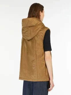 Water-repellent technical canvas gilet