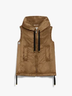 Water-repellent technical canvas gilet