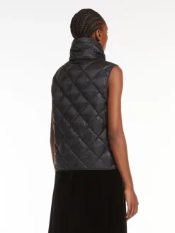 Water-repellent technical canvas gilet