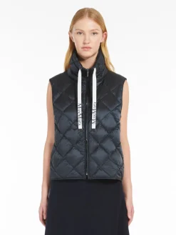 Water-repellent technical canvas gilet