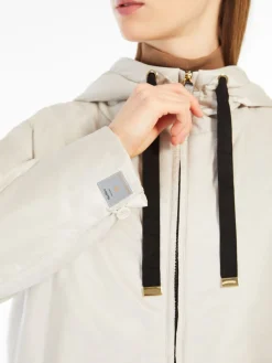 Water-repellent technical canvas travel sweatshirt