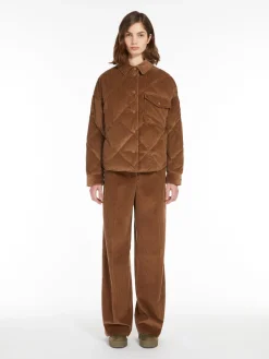 Water-repellent velvet padded jacket