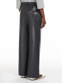 Wide coated trousers