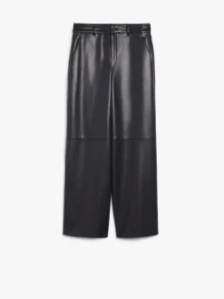 Wide coated trousers