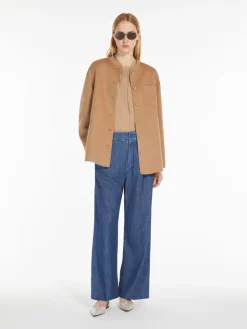 Wide denim trousers