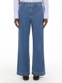 Wide denim trousers