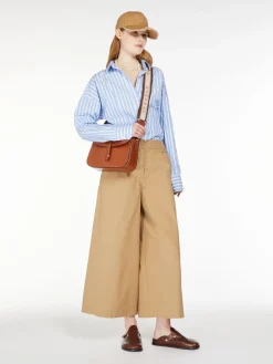 Wide-fit cotton canvas trousers