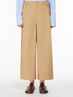 Wide-fit cotton canvas trousers