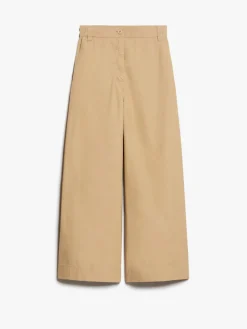 Wide-fit cotton canvas trousers