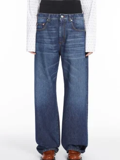 Wide-fit denim jeans