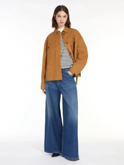 Wide-leg denim jeans