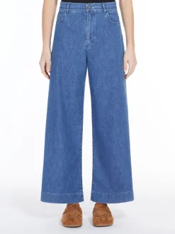 Wide-leg denim jeans