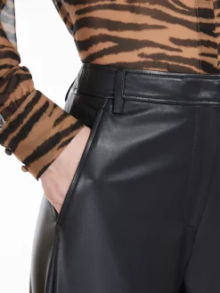 Wide-leg nappa trousers