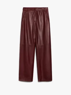 Wide-leg nappa trousers