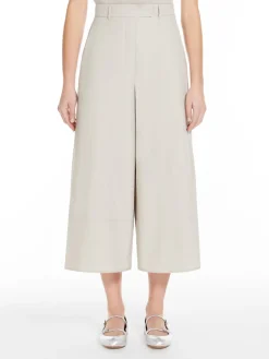 Wide-leg poplin trousers