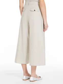Wide-leg poplin trousers