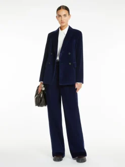 Wide-leg velvet trousers
