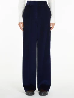 Wide-leg velvet trousers