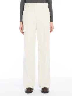 Wide-leg velvet trousers