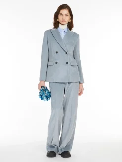Wide-leg velvet trousers
