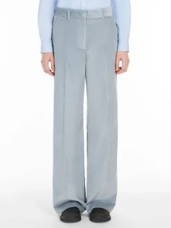 Wide-leg velvet trousers
