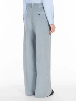Wide-leg velvet trousers