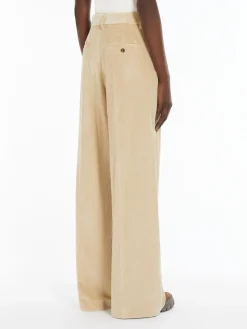 Wide-leg velvet trousers