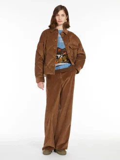 Wide-leg velvet trousers