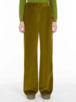 Wide-leg velvet trousers