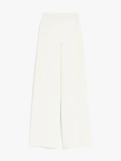 Wide-leg viscose knit trousers