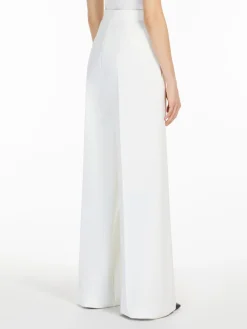 Wide-leg wool canvas trousers