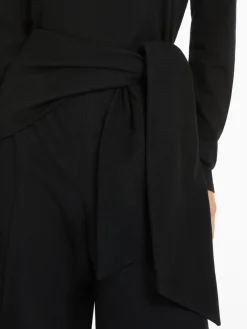 Wide-leg wool felt trousers