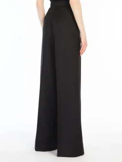 Wide-leg wool trousers