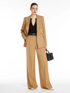 Wide-leg wool trousers