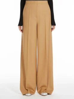 Wide-leg wool trousers