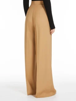 Wide-leg wool trousers