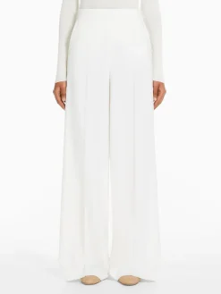 Wide-leg wool trousers