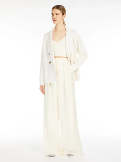Wide-leg wool trousers