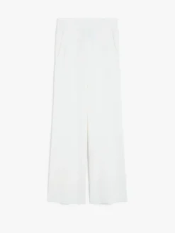 Wide-leg wool yarn trousers
