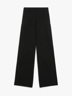 Wide-leg wool yarn trousers