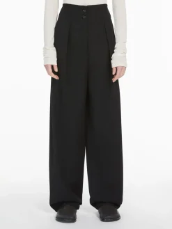 Wide-leg wool-blend trousers