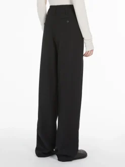 Wide-leg wool-blend trousers