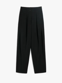 Wide-leg wool-blend trousers