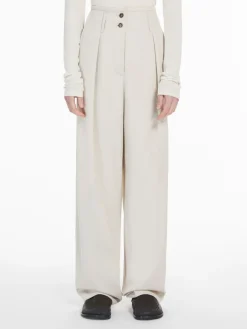 Wide-leg wool-blend trousers