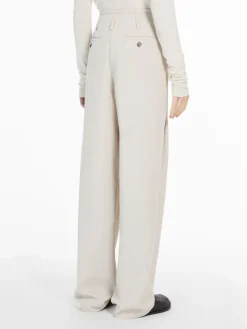 Wide-leg wool-blend trousers